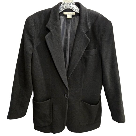 The Limited Vintage Wool Cashmere Blend Blazer Black 90s Career - Picture 1 of 8